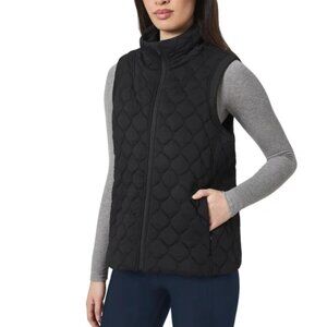 Kirkland Men's L Black Quilted Puffer Vest Full Zip Mock neck N0424